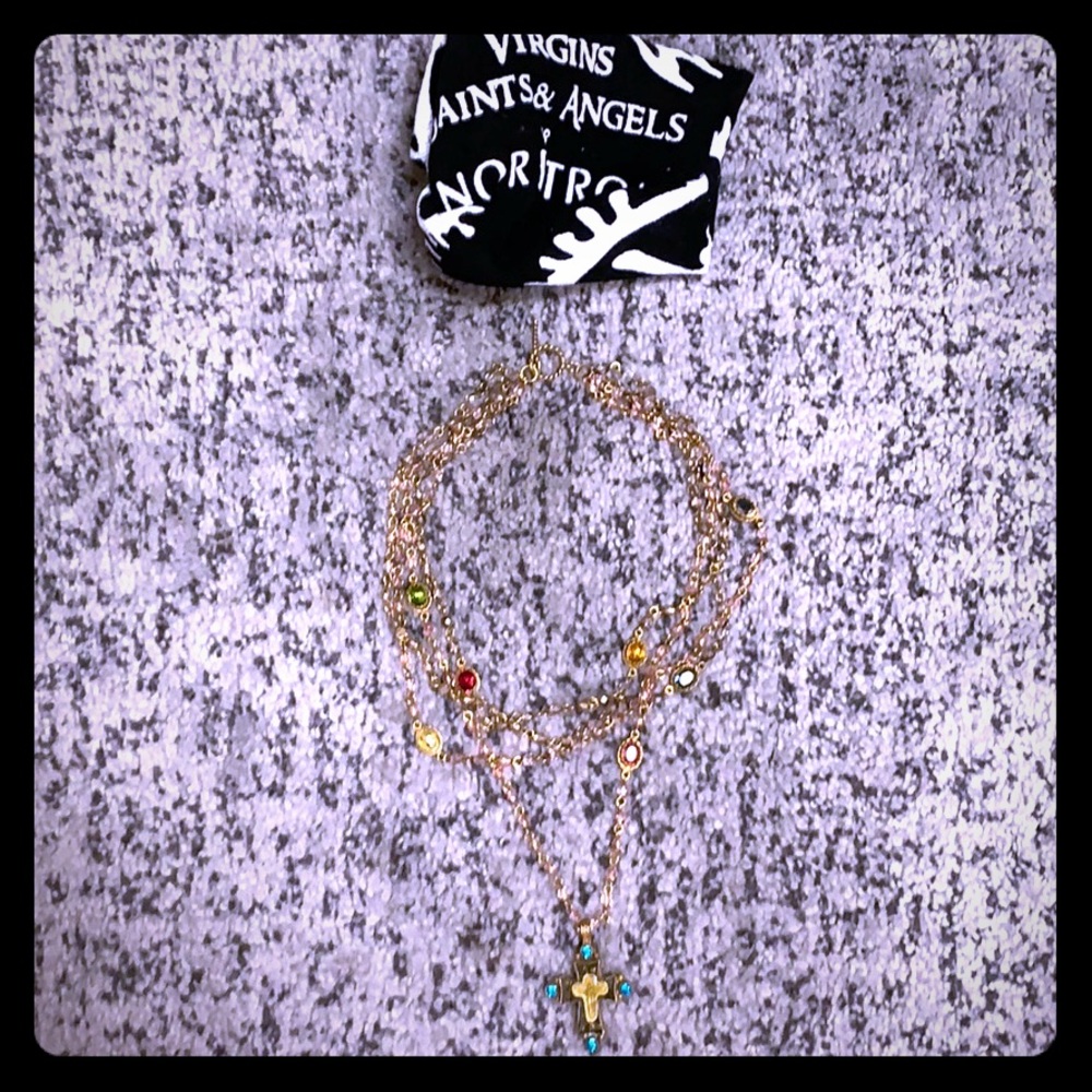 Virgin saint & angels gold /rose gold necklace